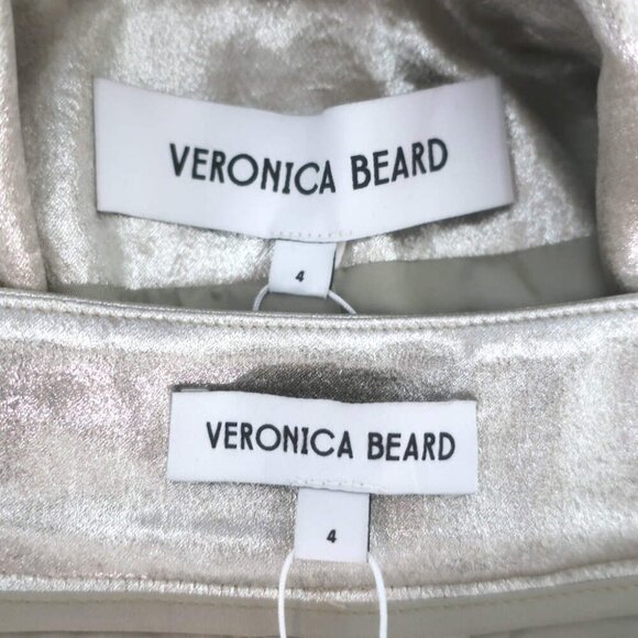 Veronica Beard Metallic Suit Silver Size 4 Jagger Jacket & Millicent Pants NEW - Picture 9 of 13